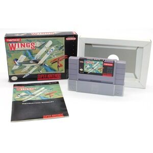 SNES Wings 2 Aces High Super Nintendo Complete Manual Box Insert Flight Sim CIB